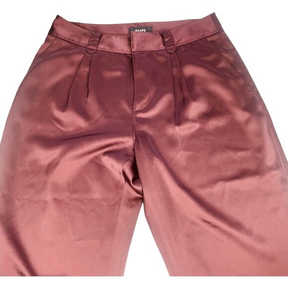 PAIGE | Kodie Fig Satin Tapered Trouser Pant Workwear Dressy Crop Size 6 NWT - Picture 9 of 11
